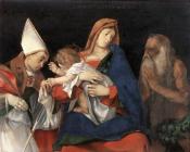 洛伦佐洛图 - Madonna and Child with St Flavian and St Onophrius